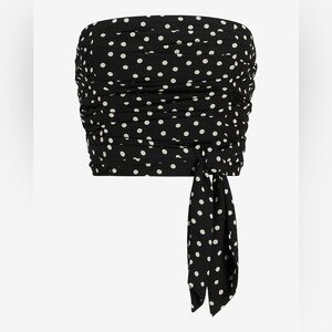 Express polka dot tube top with tie size XL NWOT
